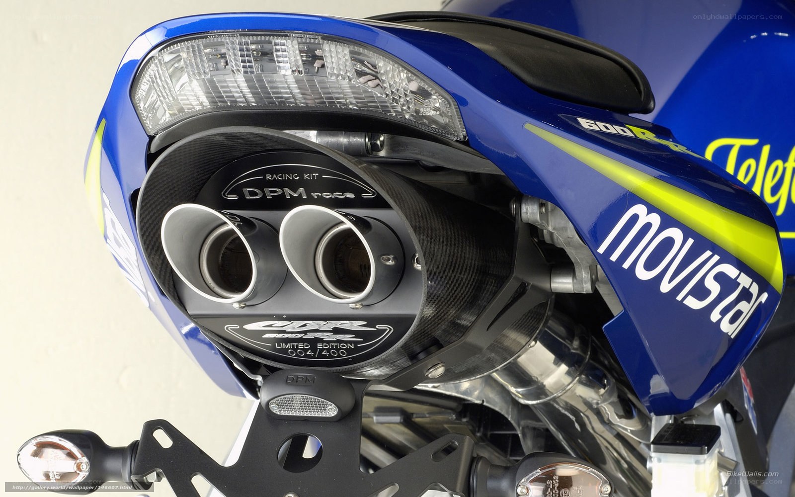 blue motorcycle exhaust