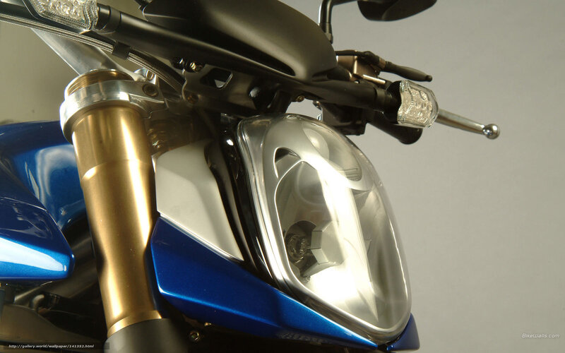 Blue Motorcycle Front — Neutral, Photograph, Headlight