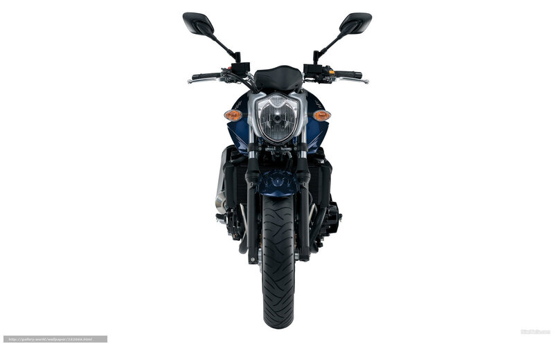 Blue Motorcycle Front View — Neutral, Photograph, Headlight