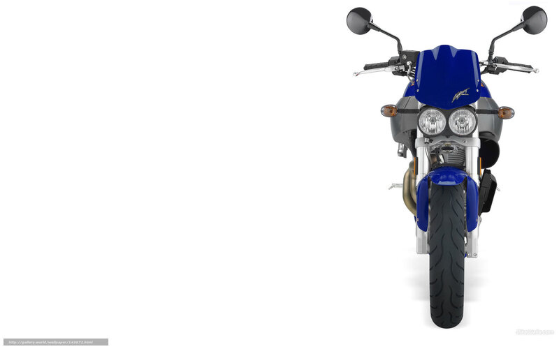 Blue Motorcycle Front View — Neutral, Photograph, Headlights