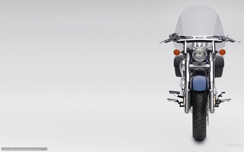 Blue Motorcycle Front View — White, Neutral, Photograph