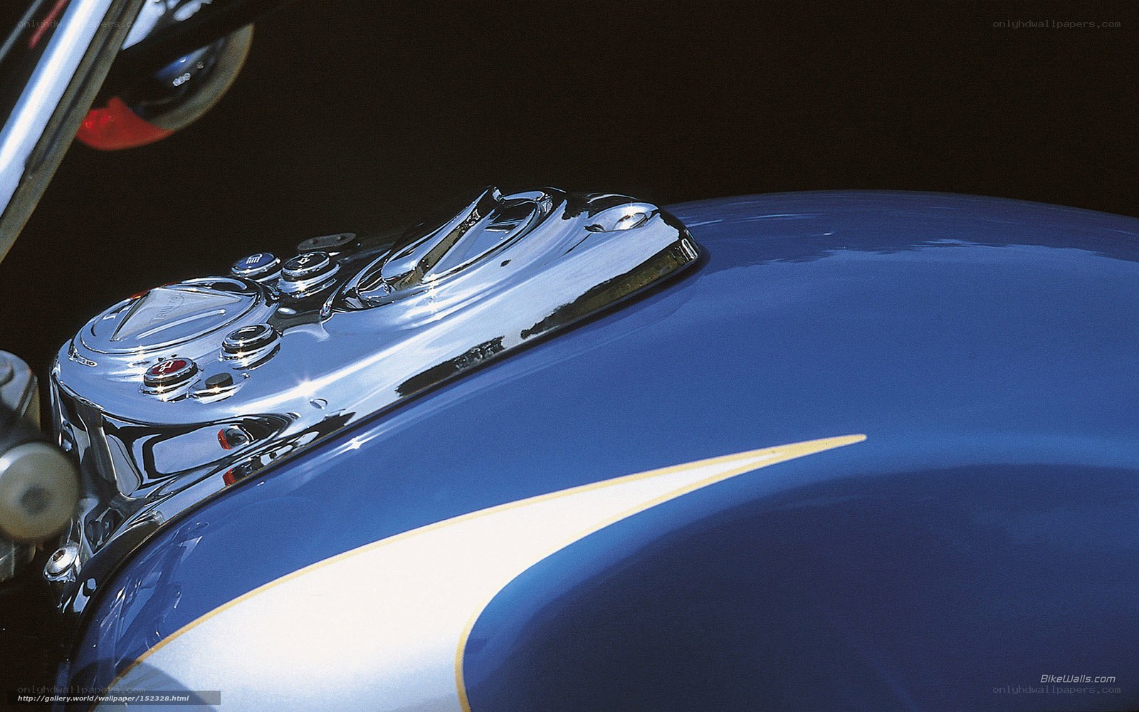 blue motorcycle fuel tank