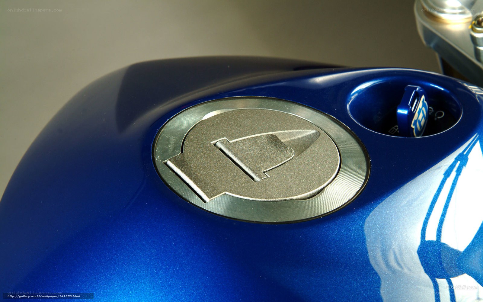 blue motorcycle fuel tank