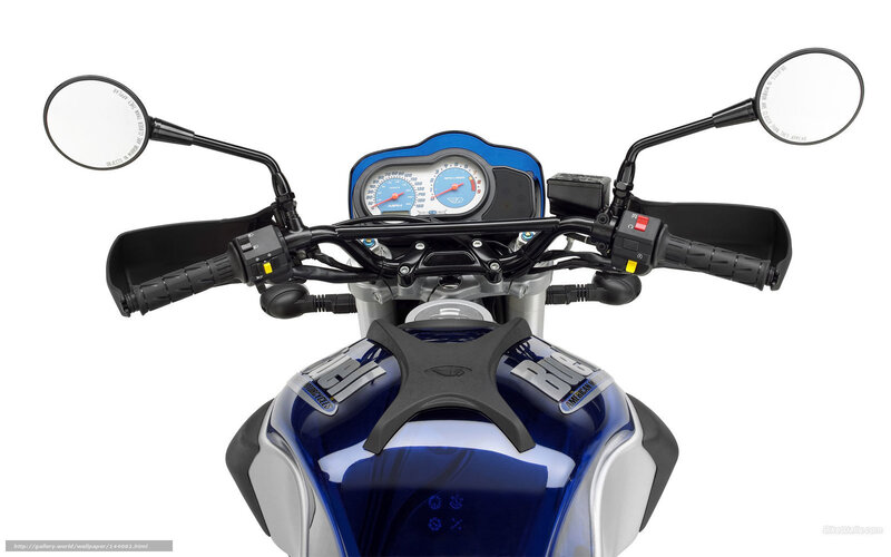 Blue motorcycle handlebars
