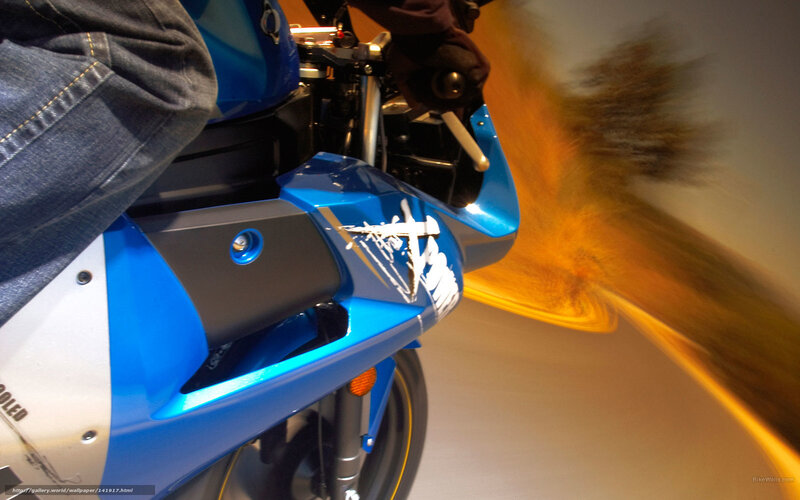Blue Motorcycle in Motion — Dynamic
