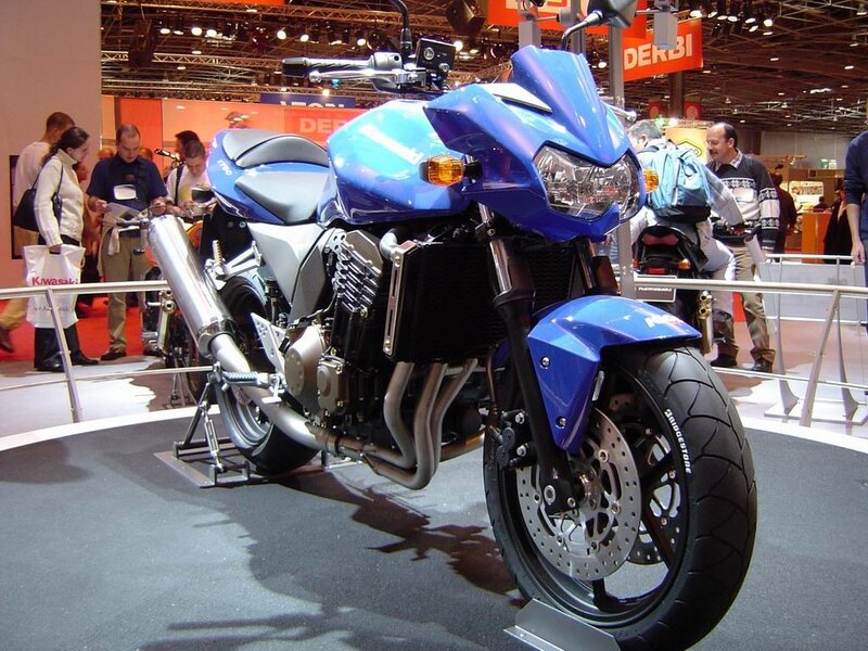 Blue Motorcycle on Display — Neutral, Photograph