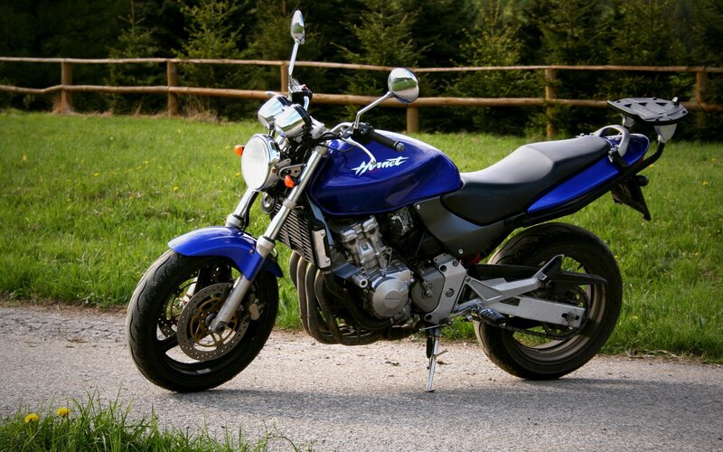 Blue Motorcycle on Road — Calm