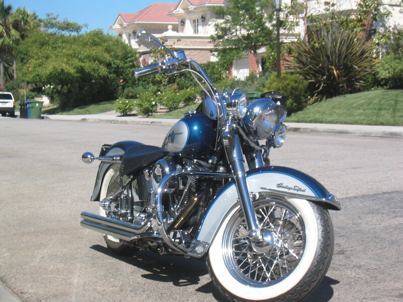 Blue Motorcycle on Street — Calm