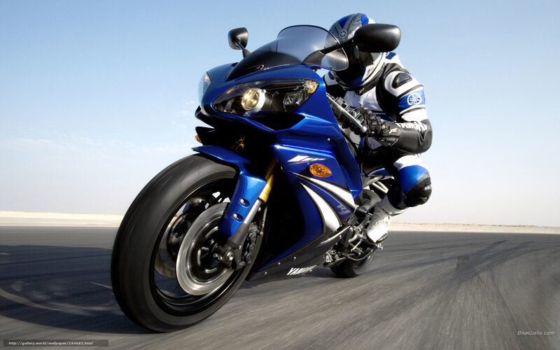 Blue motorcycle on track