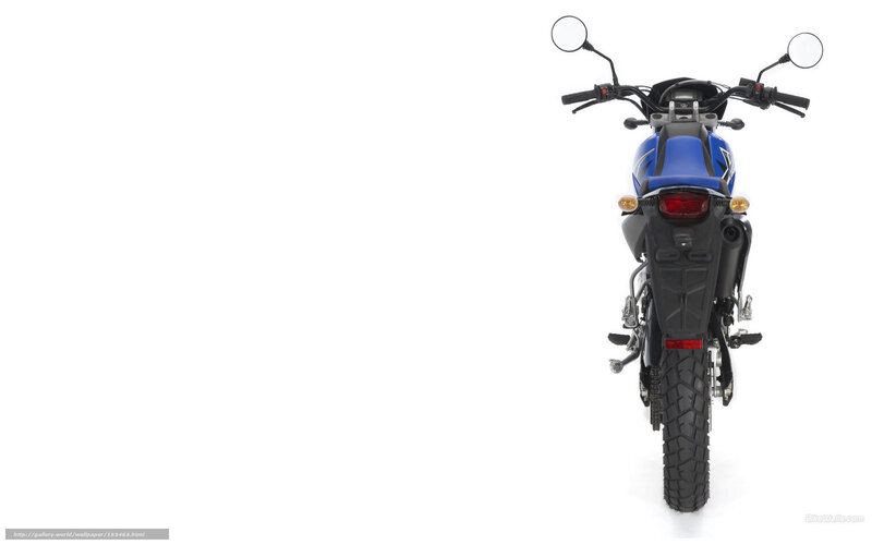 Blue Motorcycle Rear View — Neutral, Photograph, Handlebars, Mirrors