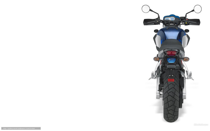 Blue Motorcycle Rear View — Neutral, Photograph