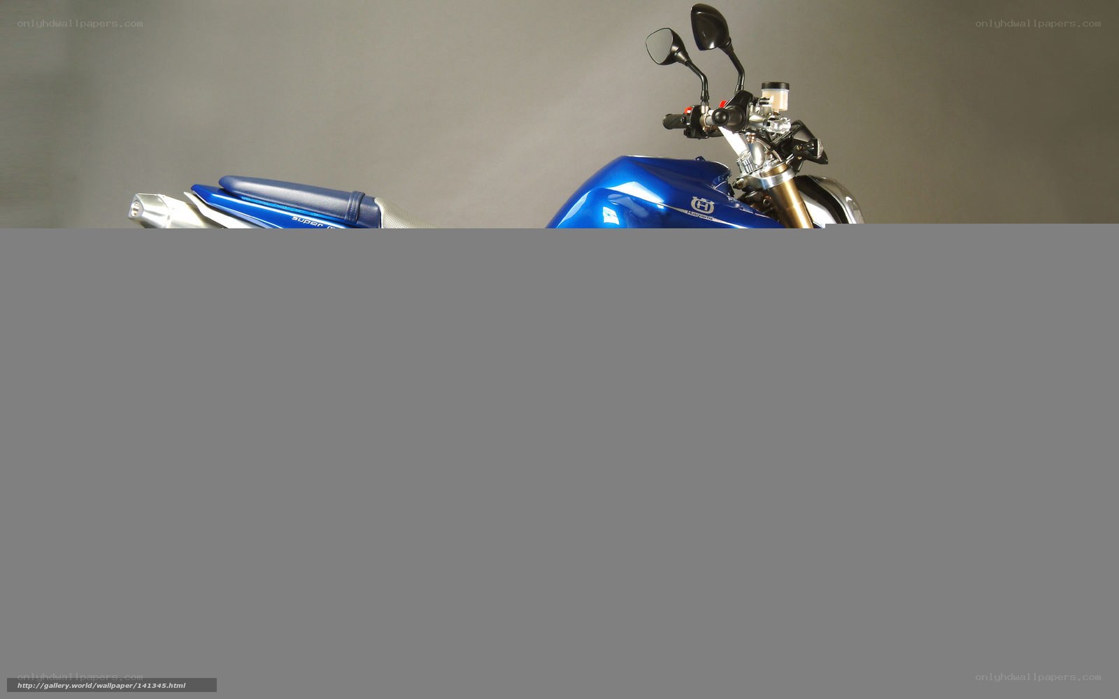 blue motorcycle side view