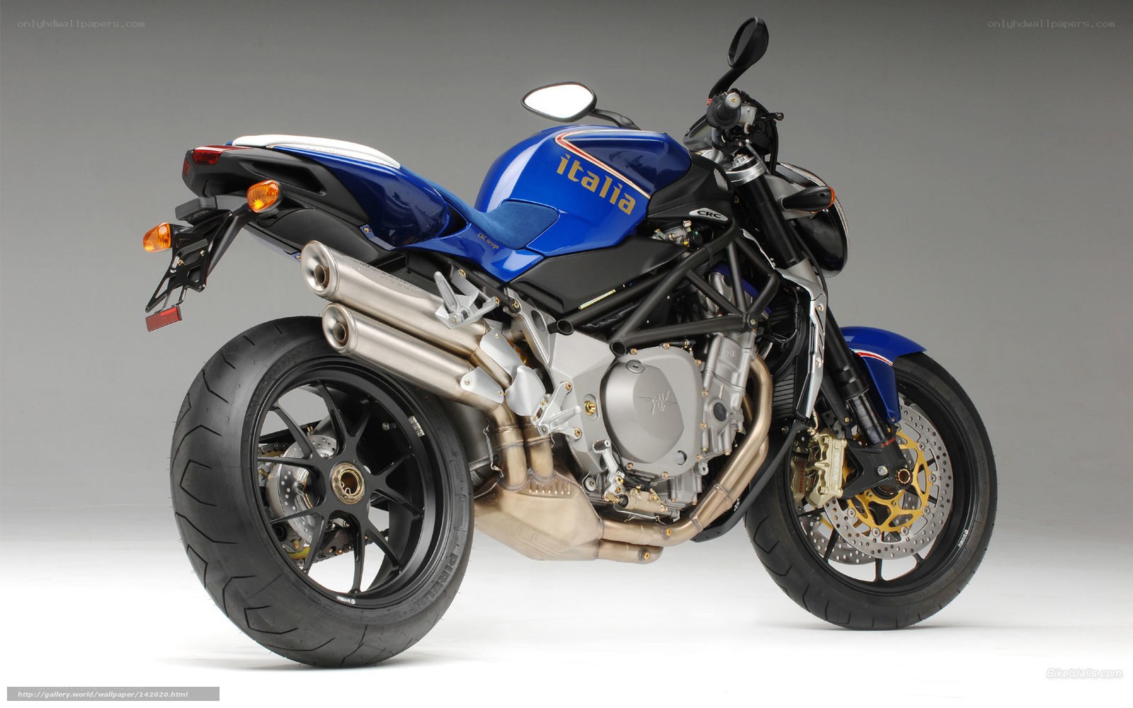 blue motorcycle side view