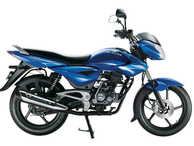 blue motorcycle side view
