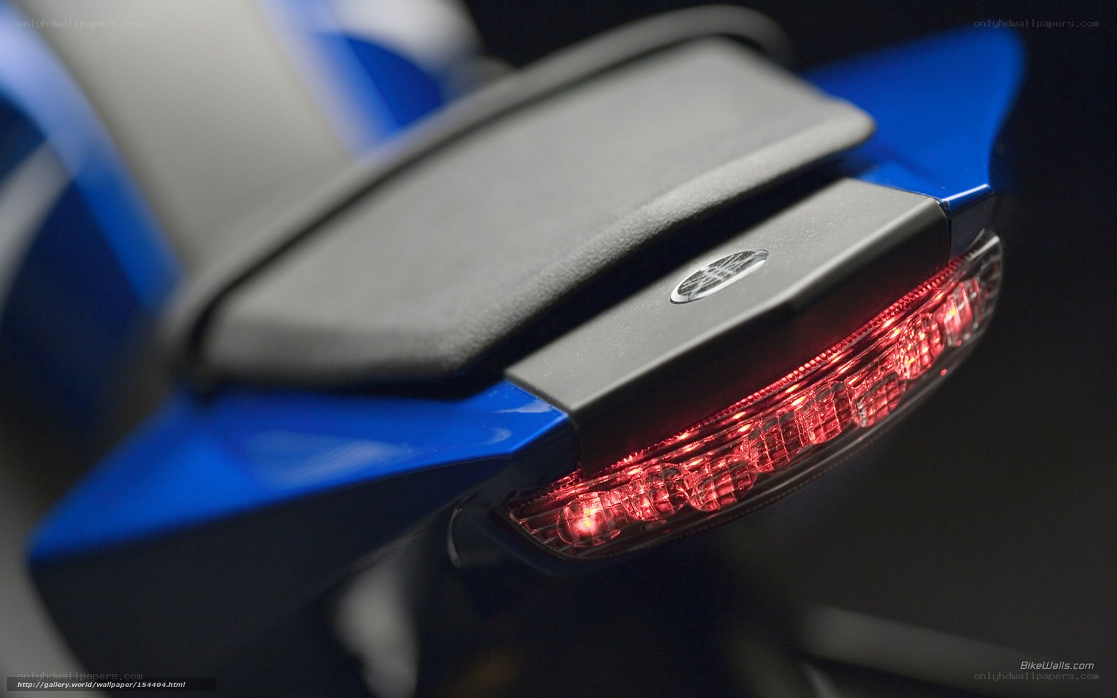 blue motorcycle tail light