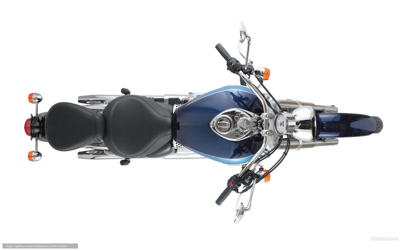 blue motorcycle top view