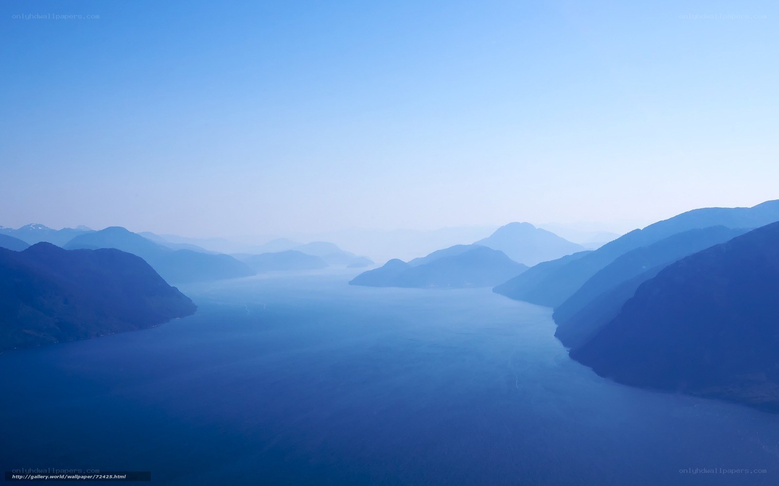 Blue mountain lake landscape