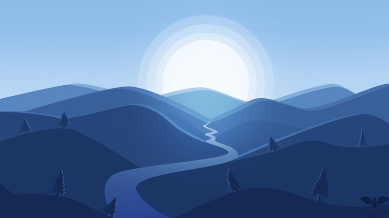 Blue Mountain Landscape — Serene