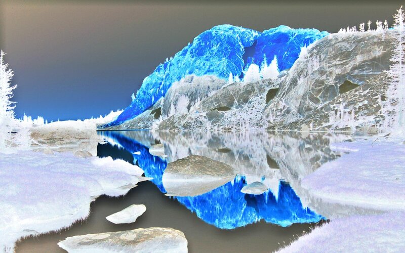 blue mountain reflection in lake