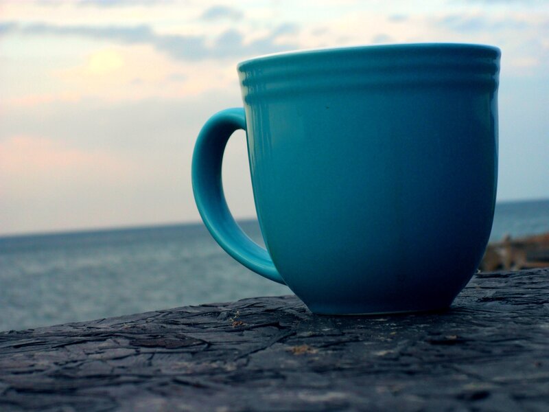 Blue Mug on Rock