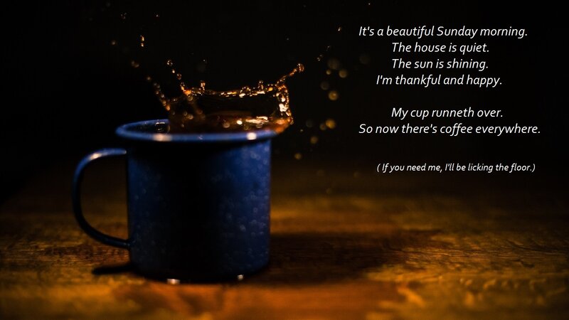 Blue Mug with Coffee Splash