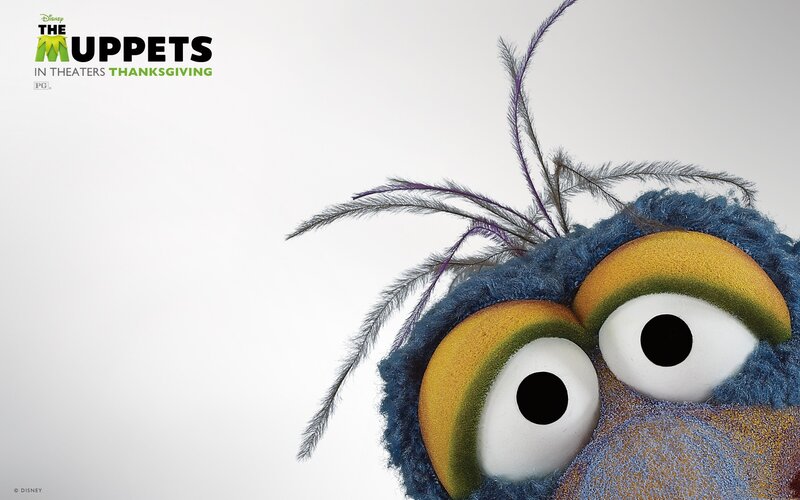 Blue Muppet Character — Playful, Photograph