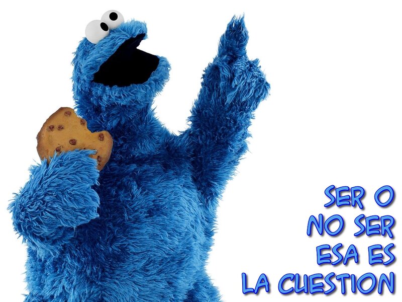 Blue Muppet Holding Cookie — Playful