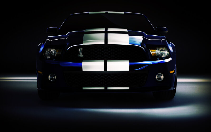 Blue Muscle Car — Black, Dramatic