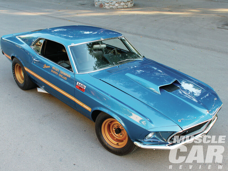 Blue Muscle Car — Calm, Afternoon, Photograph, Road