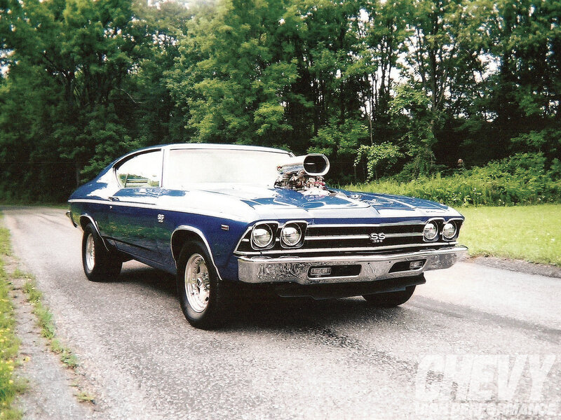 Blue Muscle Car — Calm, Afternoon