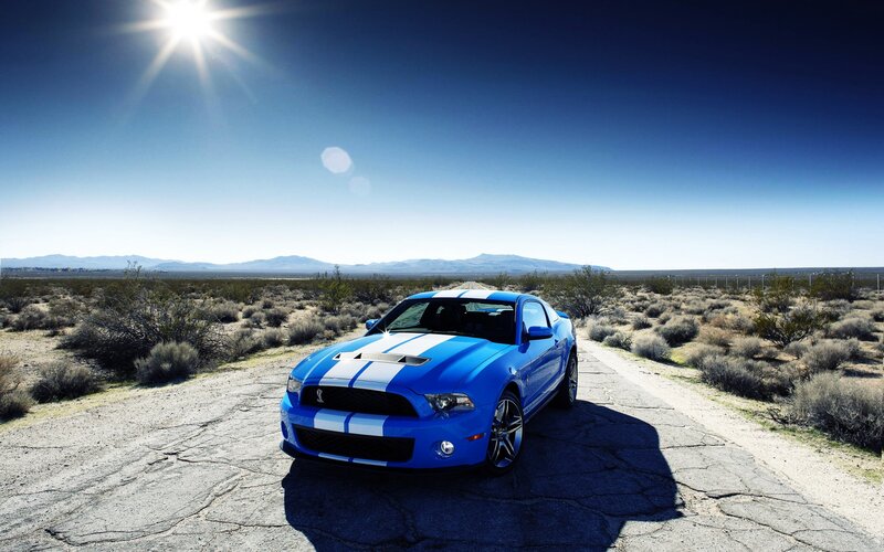 Blue Muscle Car — Dramatic, Afternoon, Photograph, Desert