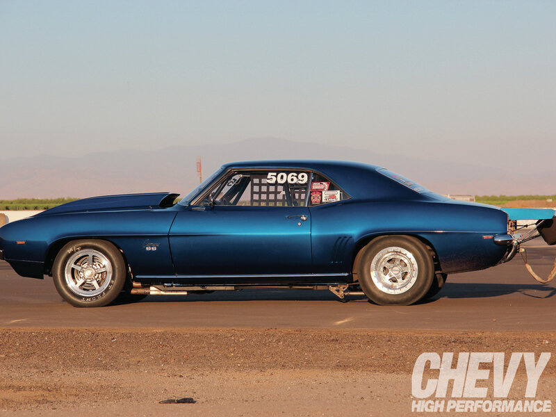 Blue Muscle Car — Dramatic, Afternoon, Photograph, Race Track