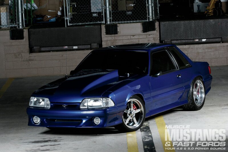 Blue Muscle Car — Dramatic, Night, Photograph, Garage