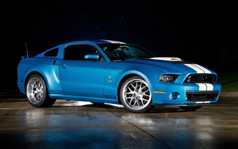 Blue Muscle Car — Dramatic, Night, Photograph, Stars