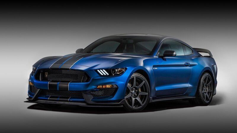 Blue Muscle Car — Dramatic, Photograph, Black Stripes, Racing Wheels