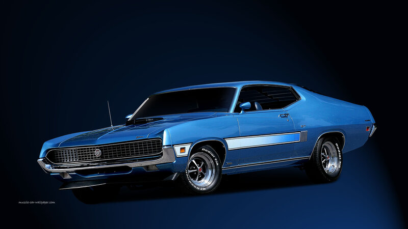 Blue Muscle Car — Dramatic, Photograph, Stripes, Antenna