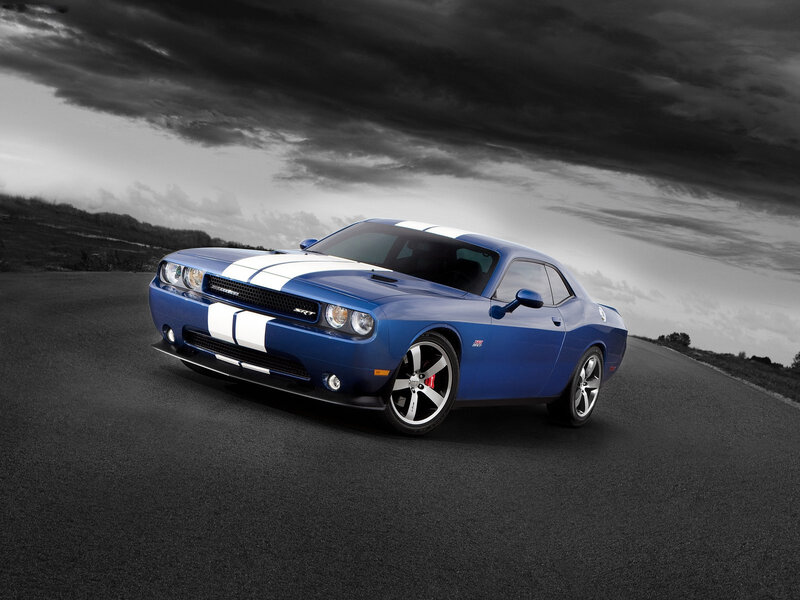 Blue Muscle Car — Dramatic, Photograph, Stripes