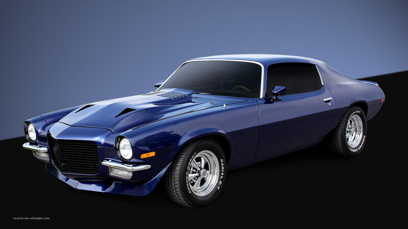 Blue Muscle Car — Dramatic, Photograph, Tires