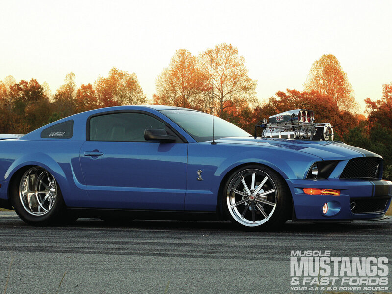 Blue Muscle Car — Dramatic, Sunset, Photograph, Trees