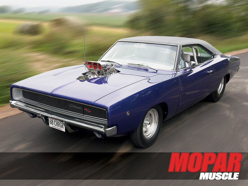 Blue Muscle Car — Dynamic, Afternoon, Photograph, Road, Engine