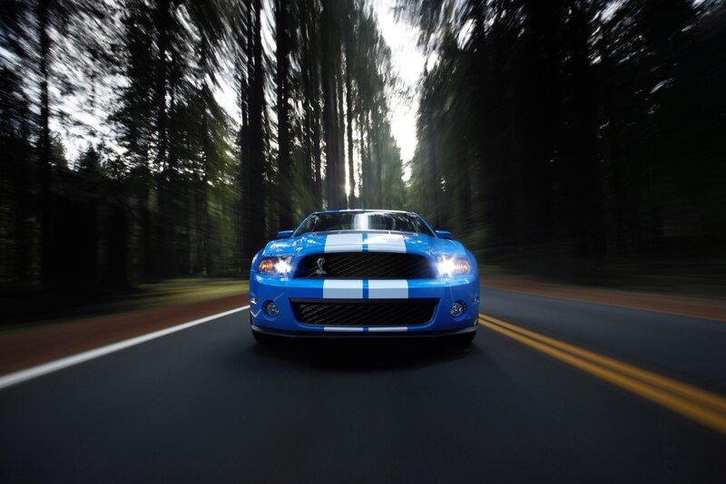Blue Muscle Car — Dynamic, Night, Photograph