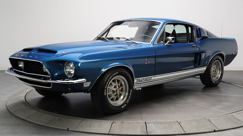 Blue Muscle Car — Neutral, Photograph, Rotating Platform, Stripes