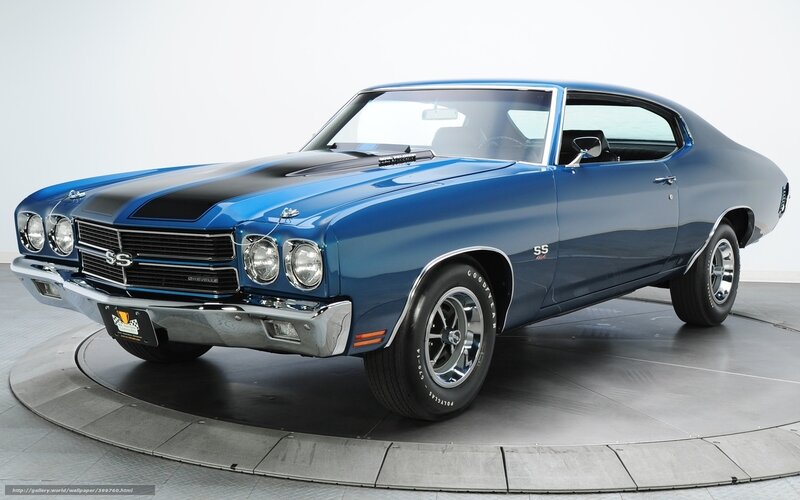 Blue Muscle Car — Neutral, Photograph, Showroom