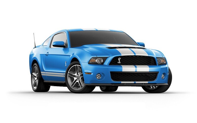 Blue Muscle Car — Neutral, Photograph, White Stripes