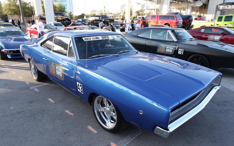 Blue Muscle Car — Outdoor, Afternoon, Photograph