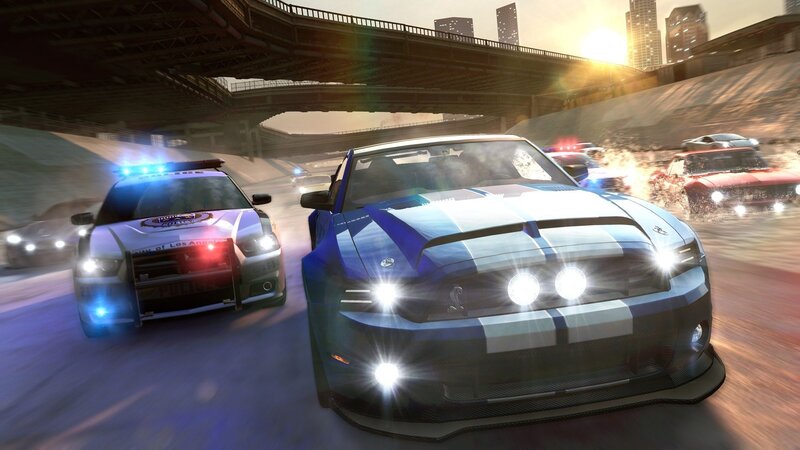 Blue Muscle Car Racing