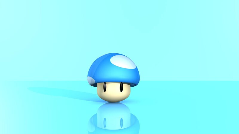 Blue mushroom character