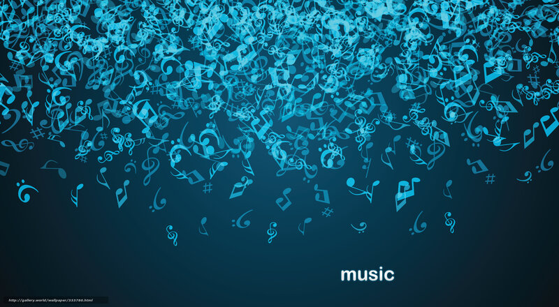 blue music notes falling