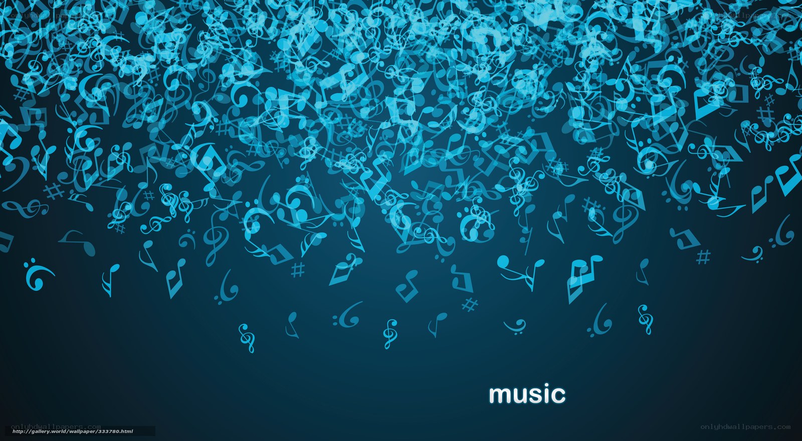 blue music notes falling