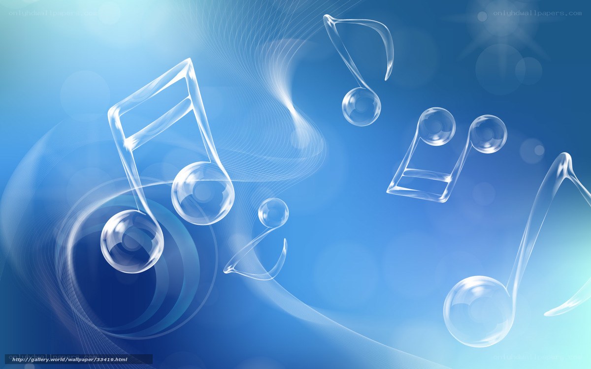 Blue music notes wallpaper